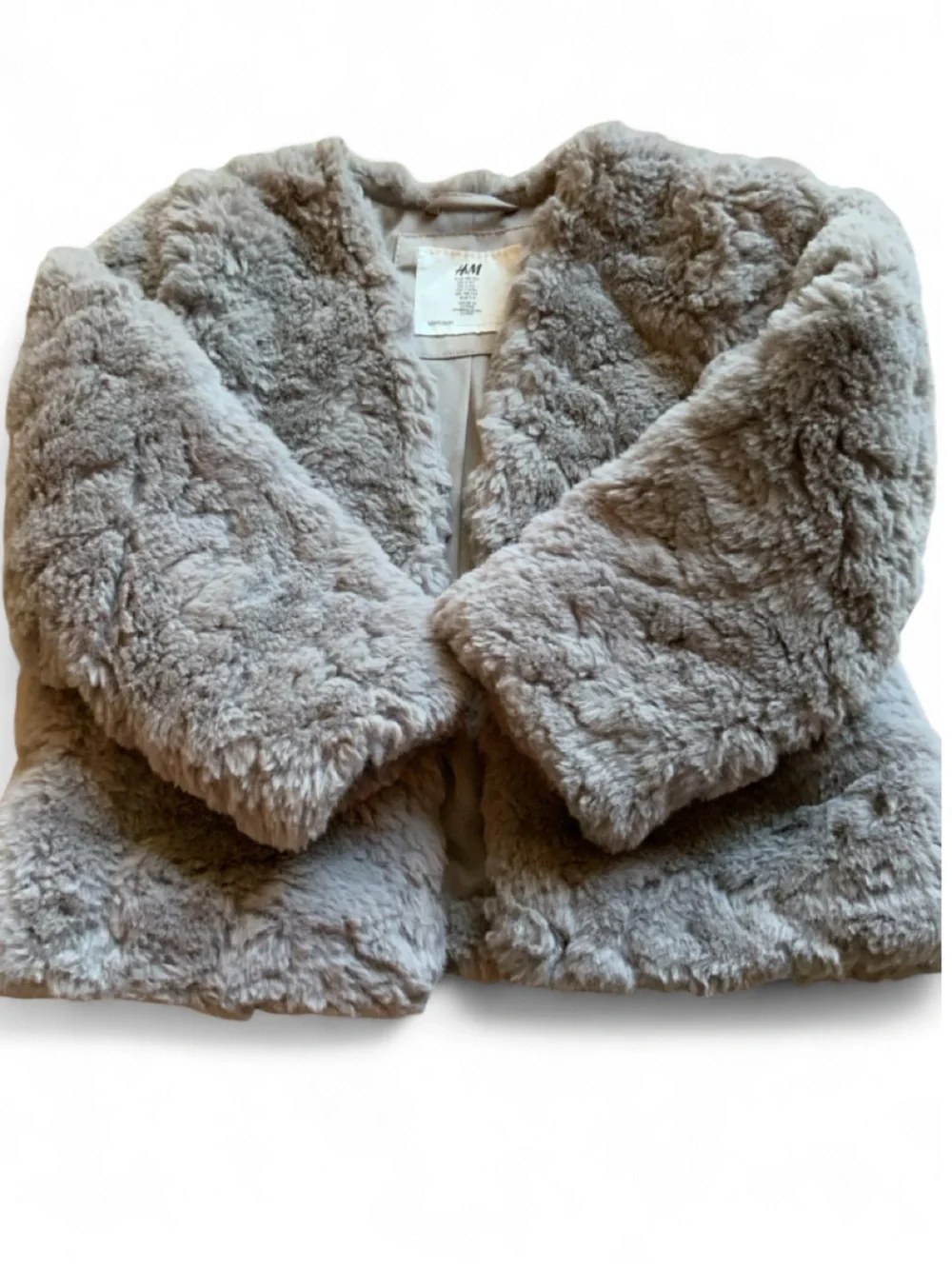H&M Gray Faux Fur Open Dress Jacket Girls 2-4yrs